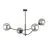 Emibig Plafondlamp Hunter Staal Zwart | Geschikt voor 4x E14 - Max 10W